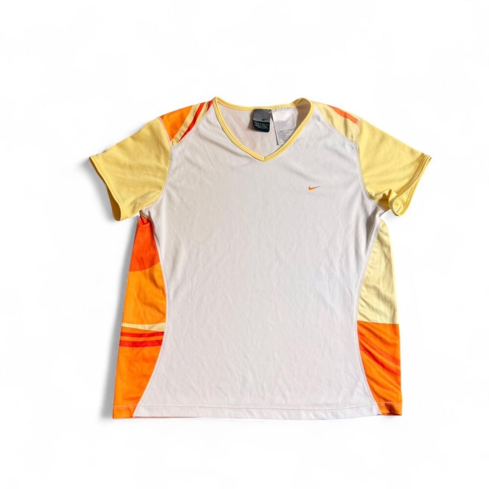 Vintage Nike Dri-fit Orange Creamsicle Short Sleeve Activewear Top Size Small
